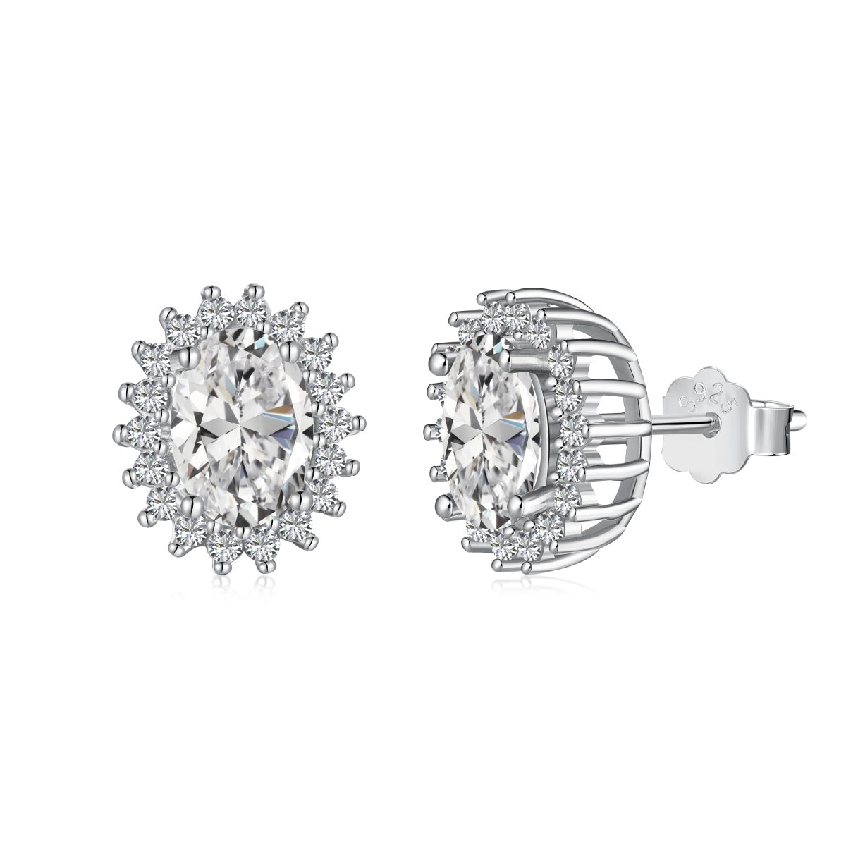 [Marin Jewelry]Delicate Radiant Oval Cut Daily Earrings