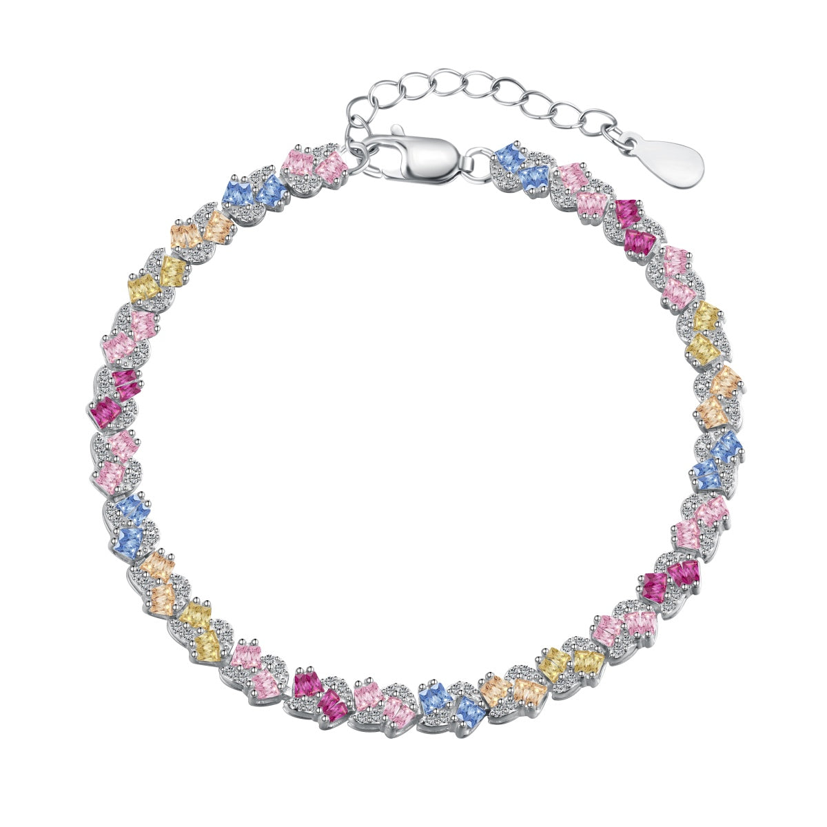 [Marin Jewelry]Ornate Colorful Flower Shape Party Bracelet