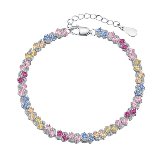 [Marin Jewelry]Ornate Colorful Flower Shape Party Bracelet