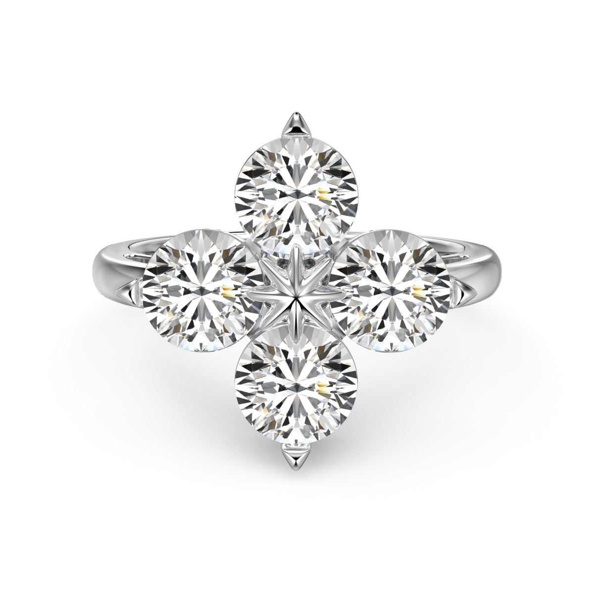 [Marin Jewelry]Four-Leaf Clover Eight-Pointed Star Ring