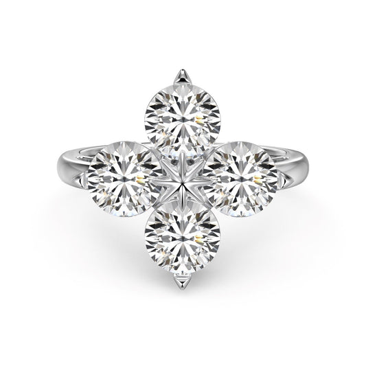 [Marin Jewelry]Four-Leaf Clover Eight-Pointed Star Ring