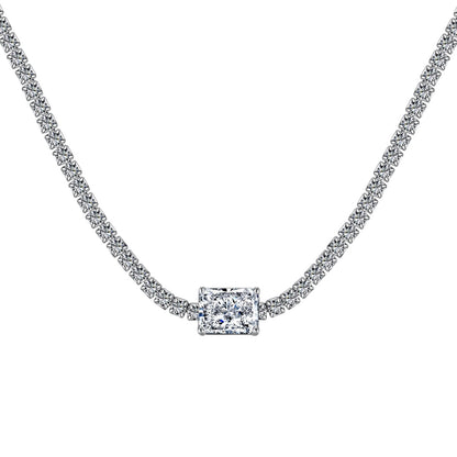 [Marin Jewelry]2.0 carat Ornate Emerald Cut Necklace