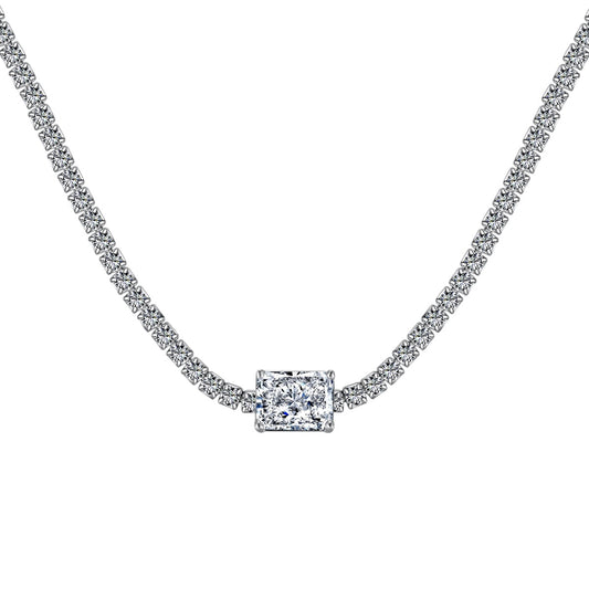 [Marin Jewelry]2.0 carat Ornate Emerald Cut Necklace