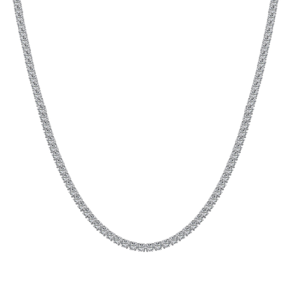 [Marin Jewelry]Delicate Round Shape Tennis Necklace
