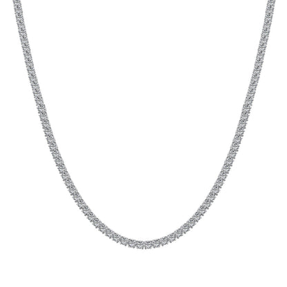 [Marin Jewelry]Delicate Round Shape Tennis Necklace