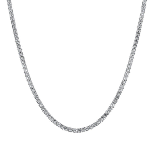 [Marin Jewelry]Delicate Round Shape Tennis Necklace