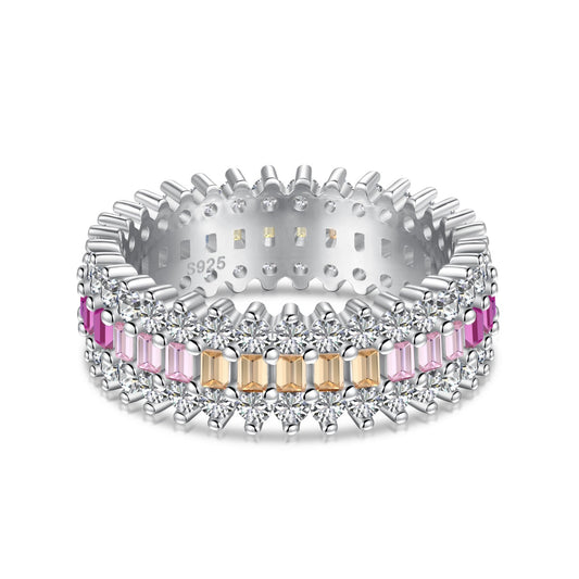 [Marin Jewelry]Ornate Colorful Radiant Cut Daily Ring