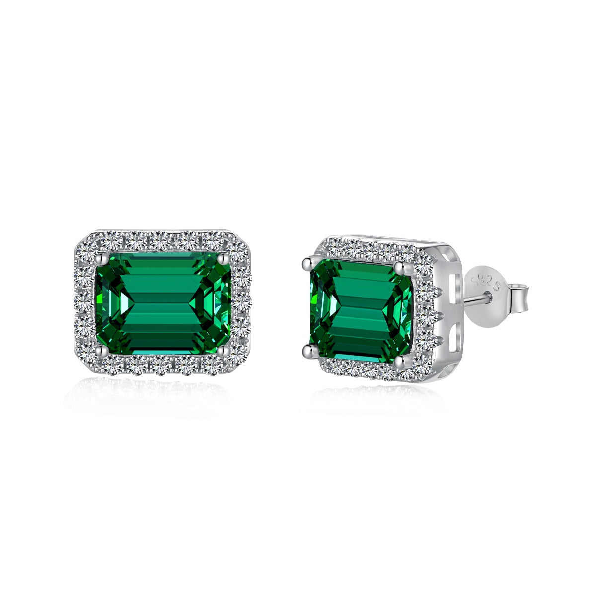 [Marin Jewelry]Luxurious Dainty Emerald Cut Banquet Earrings