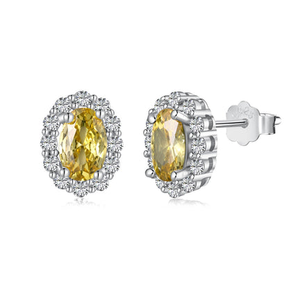 [Marin Jewelry]Delicate Unique Oval Cut Daily Earrings