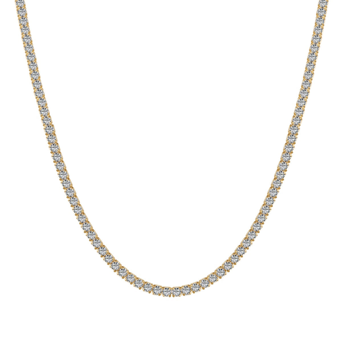 [Marin Jewelry]Delicate Round Shape Tennis Necklace