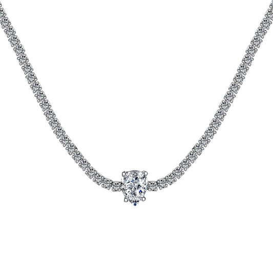[Marin Jewelry]1.0 carat Unique Pear Cut Tennis Necklace