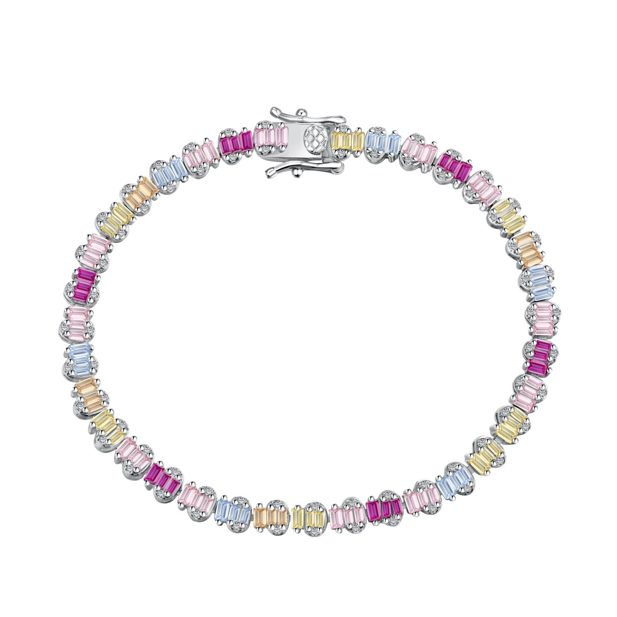 [Marin Jewelry]Delicate Colorful Emerald Cut Party Bracelet