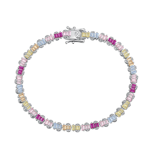 [Marin Jewelry]Delicate Colorful Emerald Cut Party Bracelet