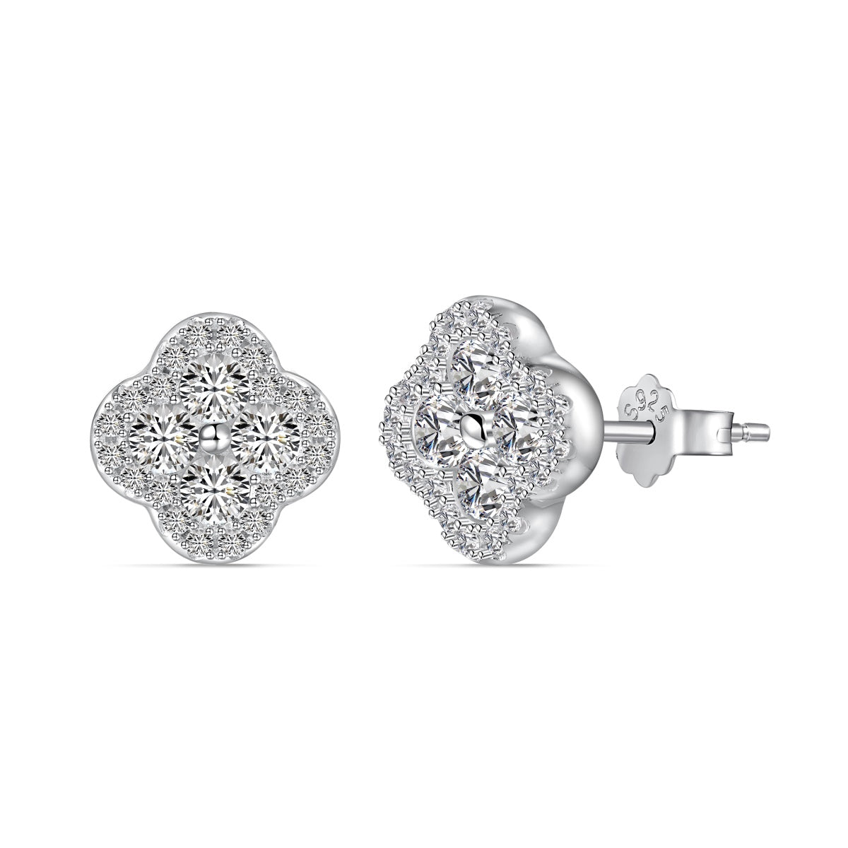 [Marin Jewelry]Four-Leaf Clover Flower Shaped Earrings