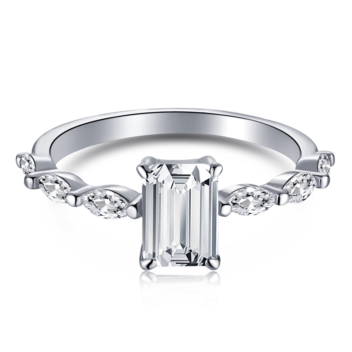 [Marin Jewelry]1.0 Carat Dainty Resplendent Radiant Cut Daily Ring