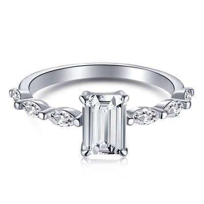 [Marin Jewelry]1.0 Carat Dainty Resplendent Radiant Cut Daily Ring