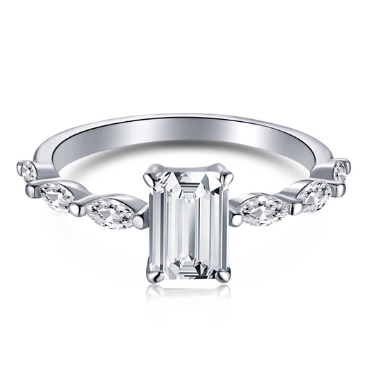 [Marin Jewelry]1.0 Carat Dainty Resplendent Radiant Cut Daily Ring