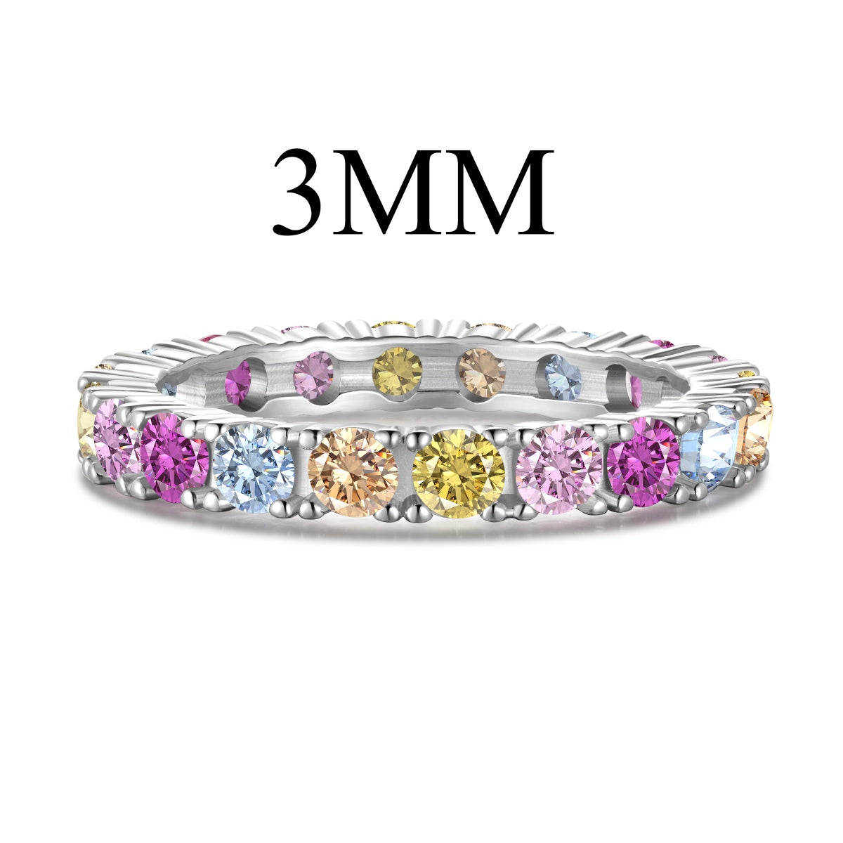 [Marin Jewelry]Dazzling Lustrous Round Cut Tennis Ring