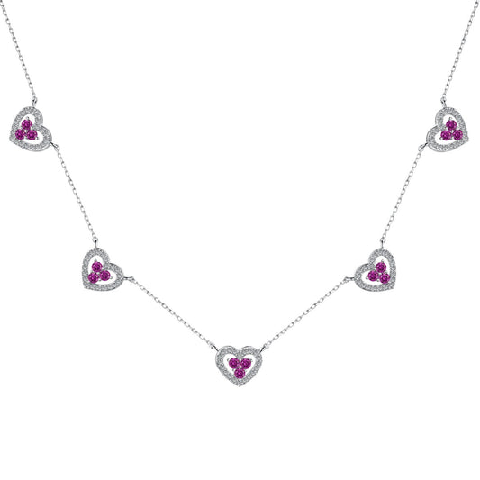 [Marin Jewelry]Sparkling Five Heart Necklace