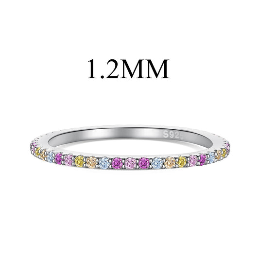 [Marin Jewelry]Ornate Colorful Round Cut Tennis Ring