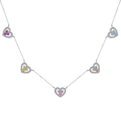 [Marin Jewelry]Sparkling Five Heart Necklace