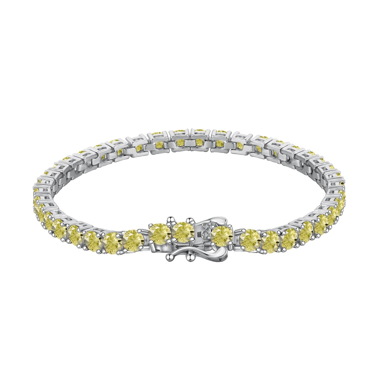 [Marin Jewelry]Ornate Dazzling Round Cut Tennis Bracelet