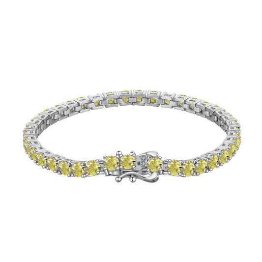 [Marin Jewelry]Ornate Dazzling Round Cut Tennis Bracelet