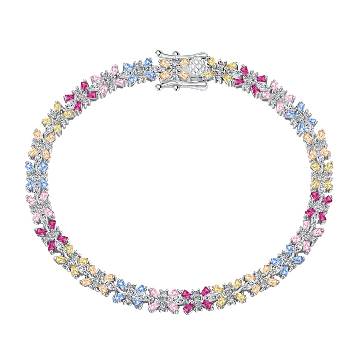 [Marin Jewelry]Radiant Colorful Emerald Cut Party Bracelet