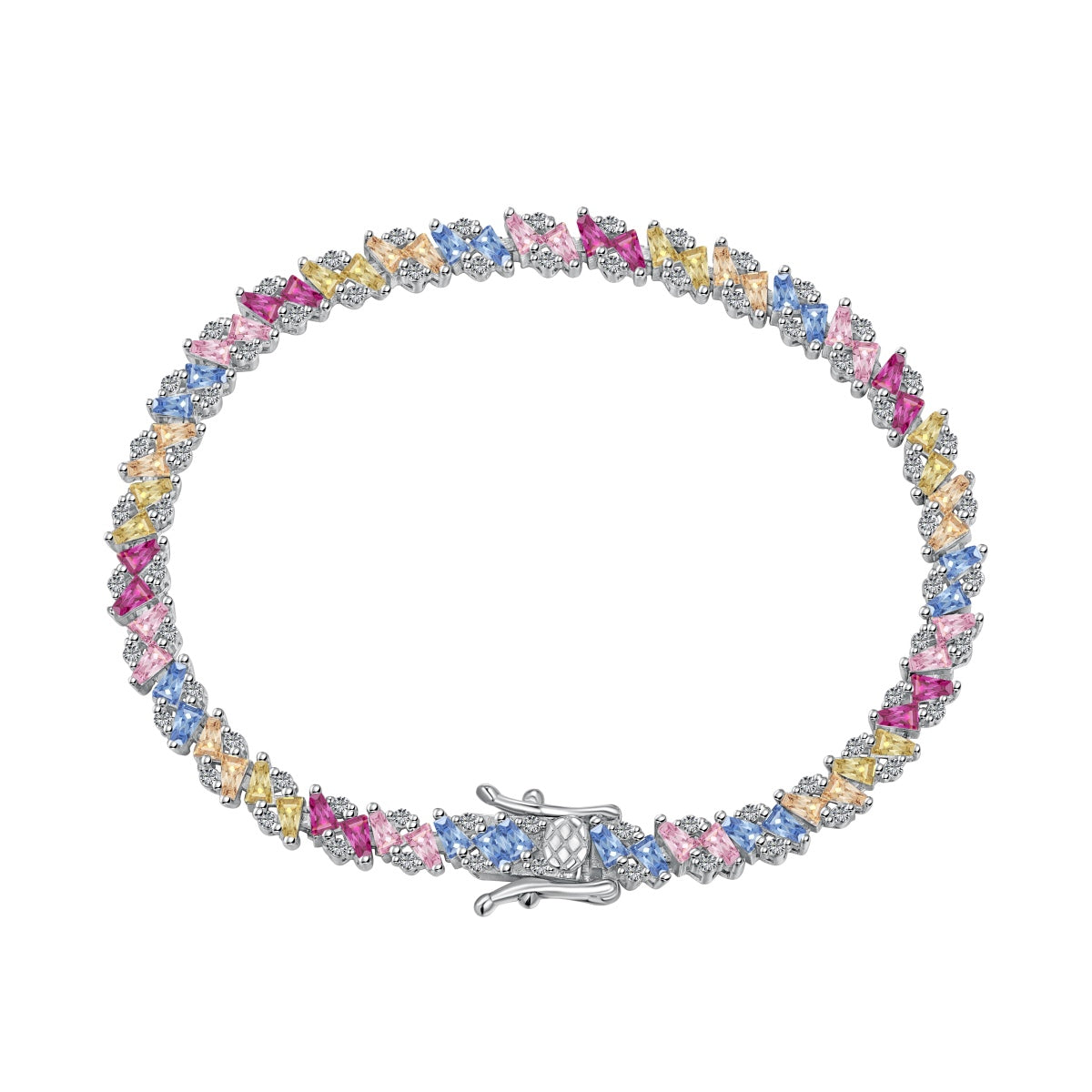 [Marin Jewelry]Ornate Sparkling Multi Cut Party Bracelet
