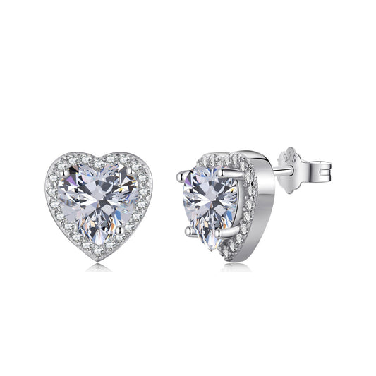 [Marin Jewelry]Sparkling Heart Shape Lover Earrings