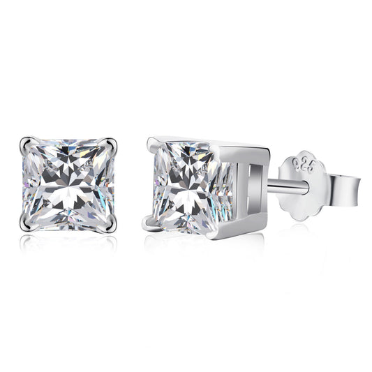 [Marin Jewelry]1.0 Carat Radiant Princess Cut Wedding Earrings