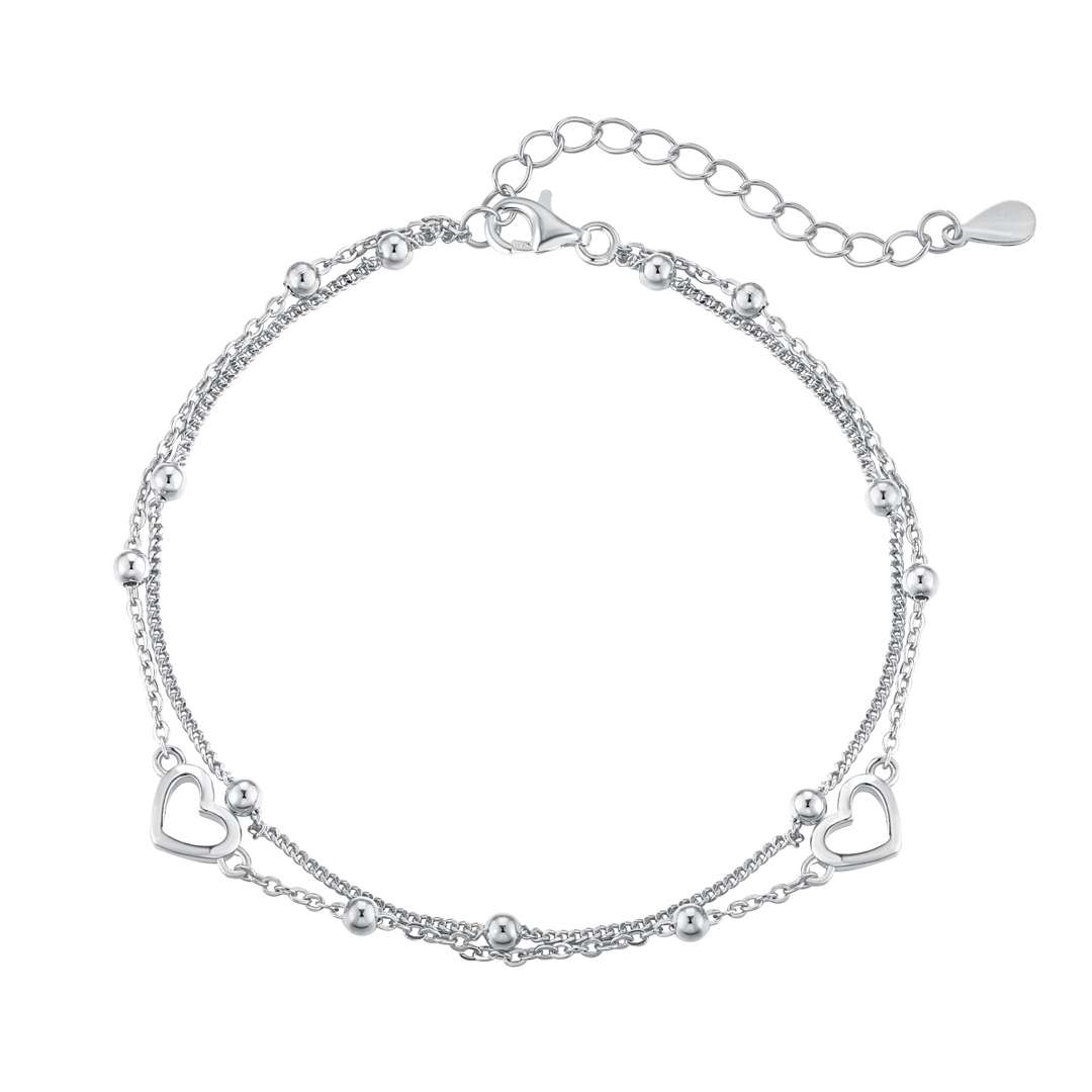 [Marin Jewelry]Dainty Double Layer Love Heart Bracelet