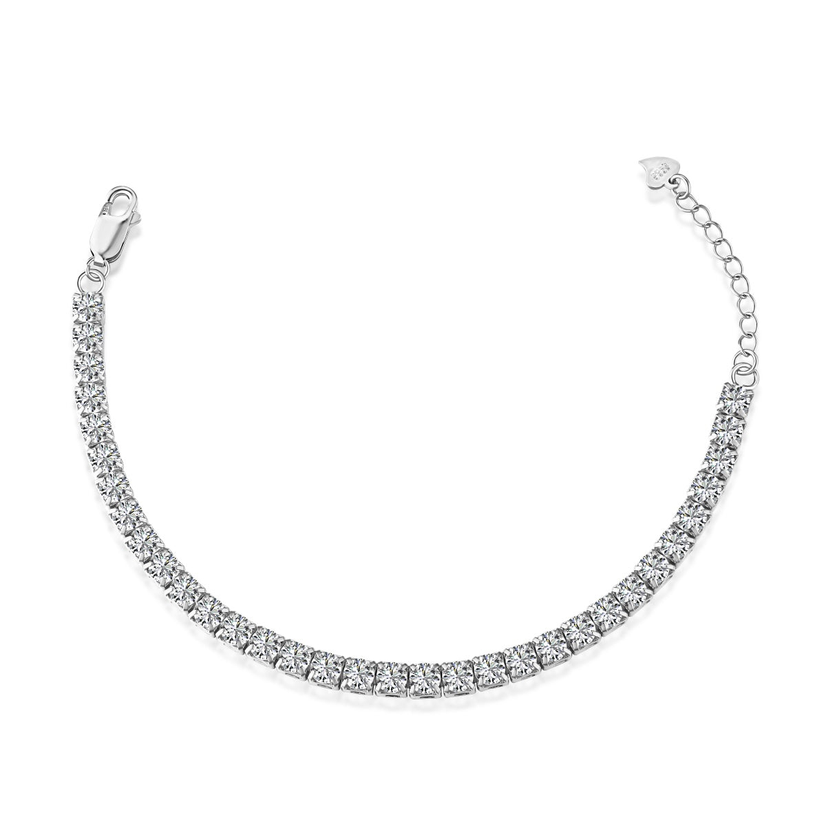 [Marin Jewelry]Sparkling Radiant Princess Cut Tennis Bracelet