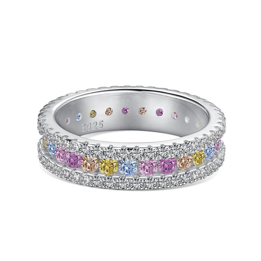 [Marin Jewelry]Delicate Colorful Round Cut Daily Ring