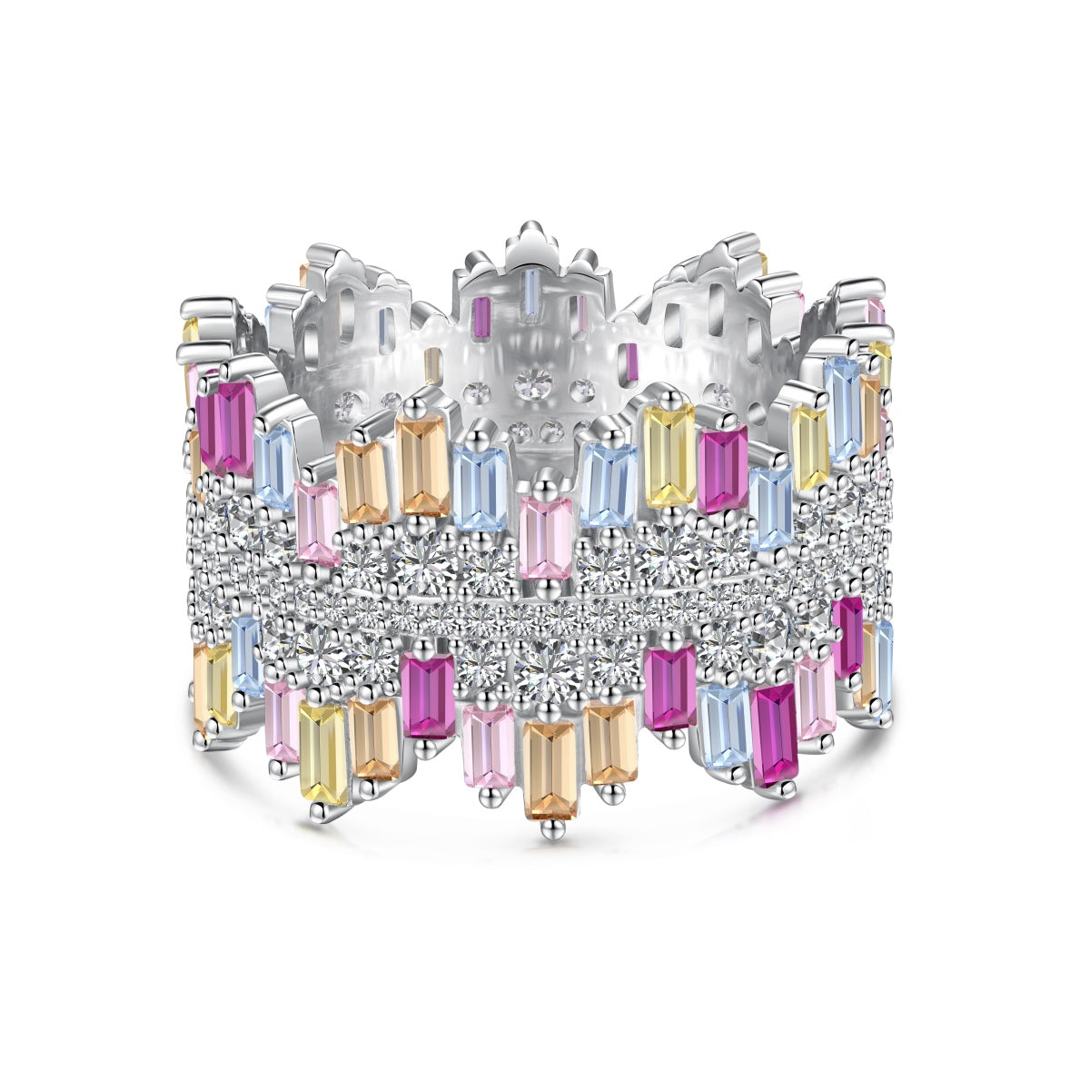 [Marin Jewelry]Luxurious Colorful Radiant Cut Daily Ring