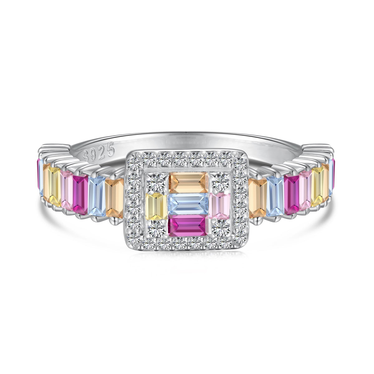 [Marin Jewelry]Exquisite Colorful Radiant Cut Party Ring