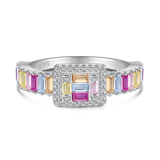 [Marin Jewelry]Exquisite Colorful Radiant Cut Party Ring