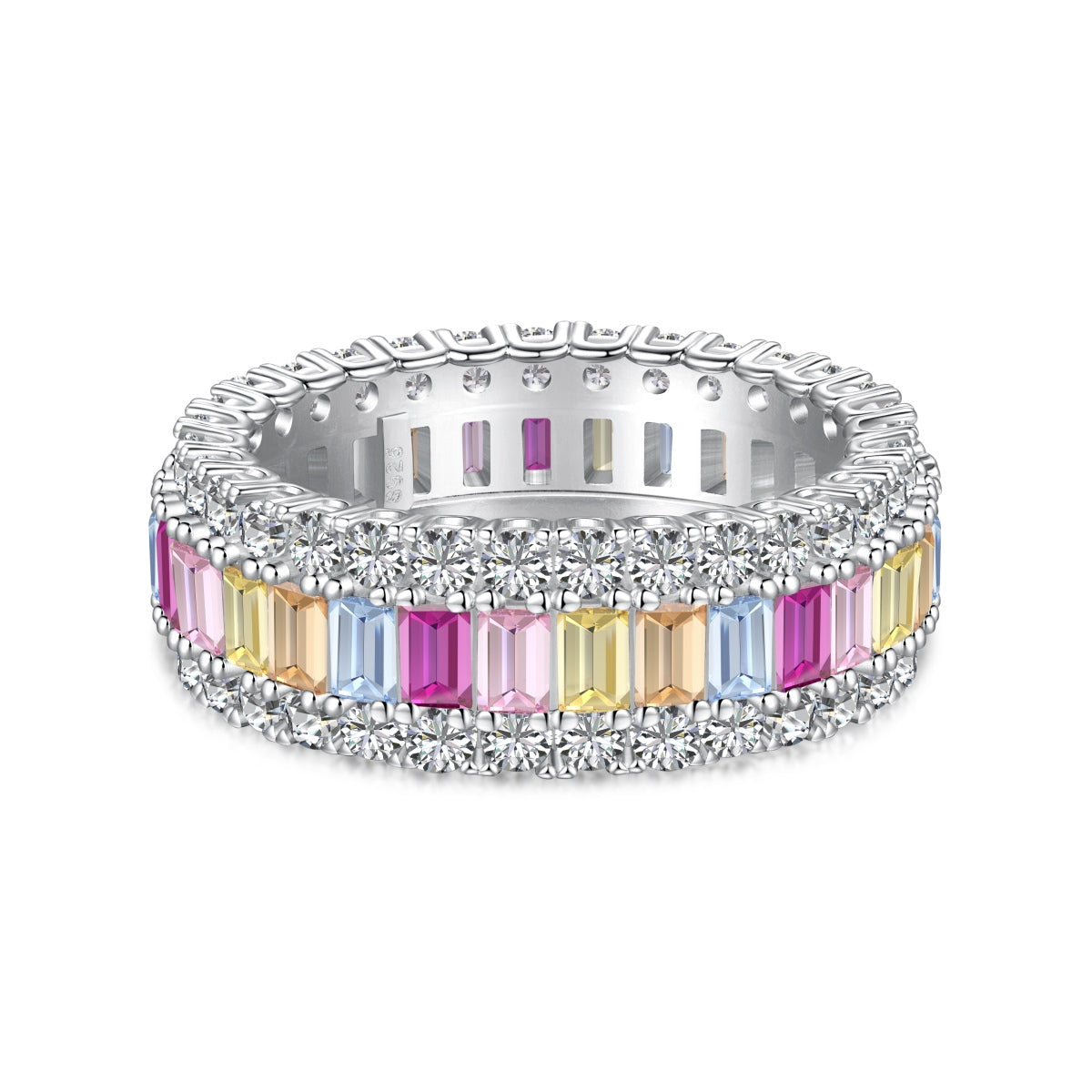 [Marin Jewelry]Dainty Colorful Radiant Cut Daily Ring