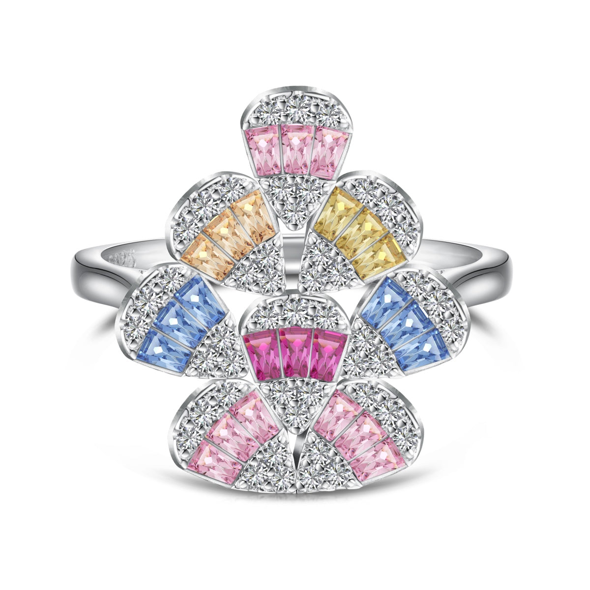 [Marin Jewelry]Sparkling Colorful Water Drop Shape Daily Ring