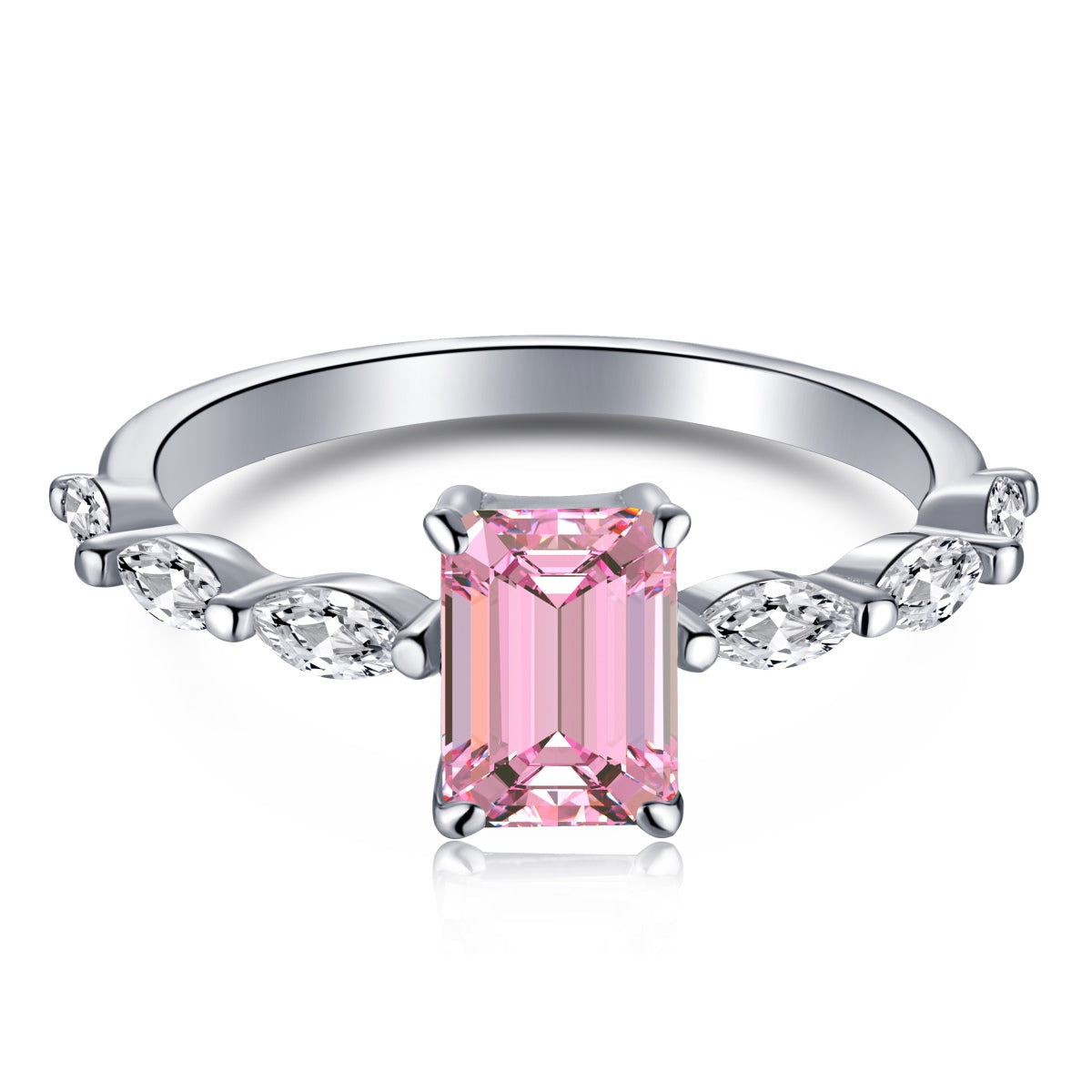 [Marin Jewelry]1.0 Carat Dainty Resplendent Radiant Cut Daily Ring