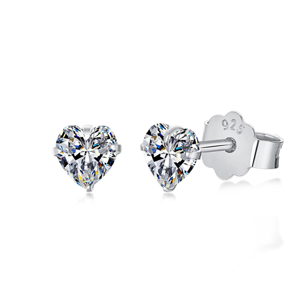 [Marin Jewelry]Sparkling Heart Shaped Simple Earrings
