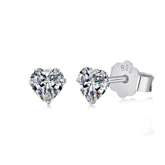 [Marin Jewelry]Sparkling Heart Shaped Simple Earrings