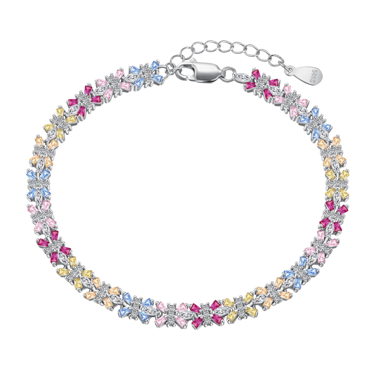 [Marin Jewelry]Radiant Colorful Emerald Cut Party Bracelet