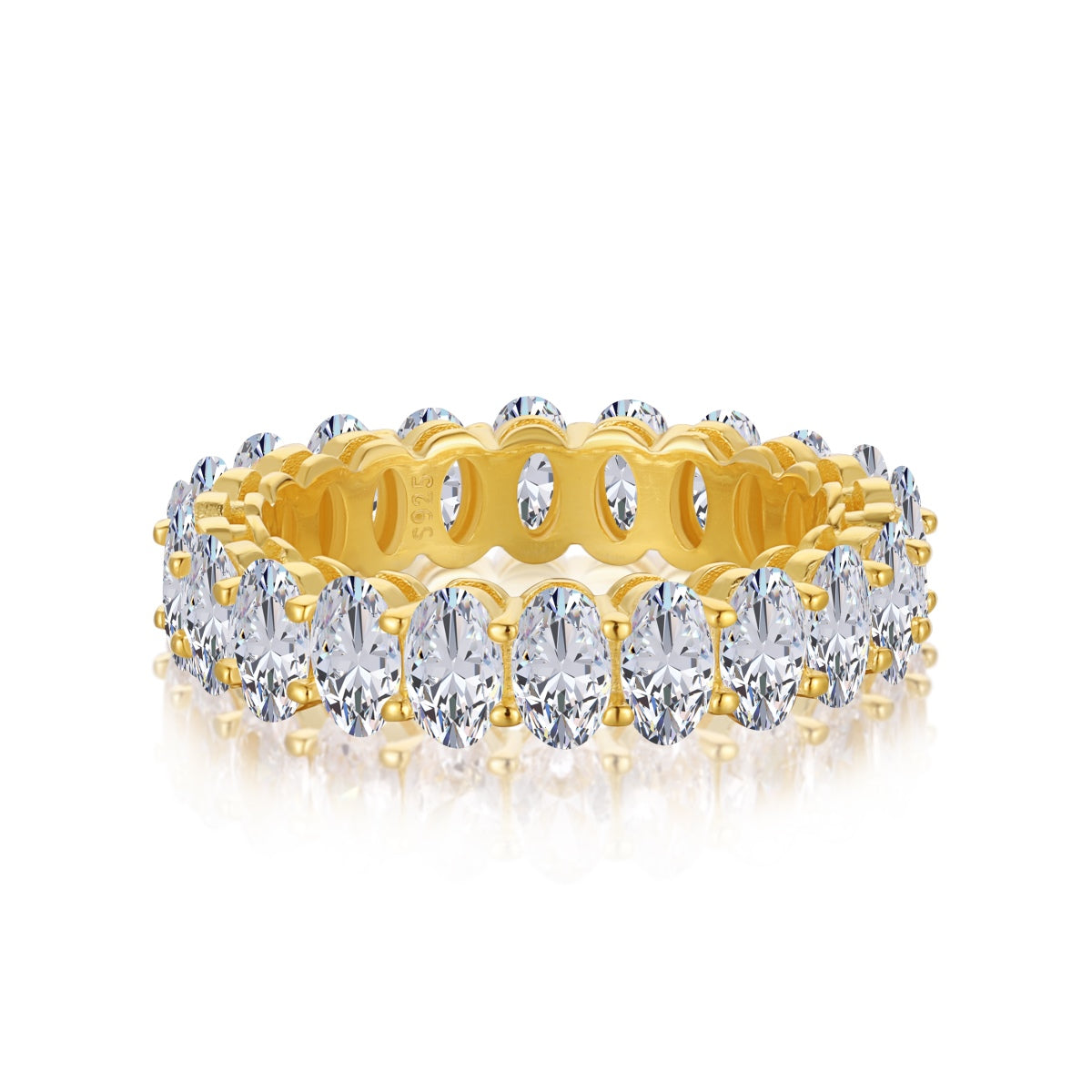 [Marin Jewelry]Ornate Oval Cut Tennis Ring