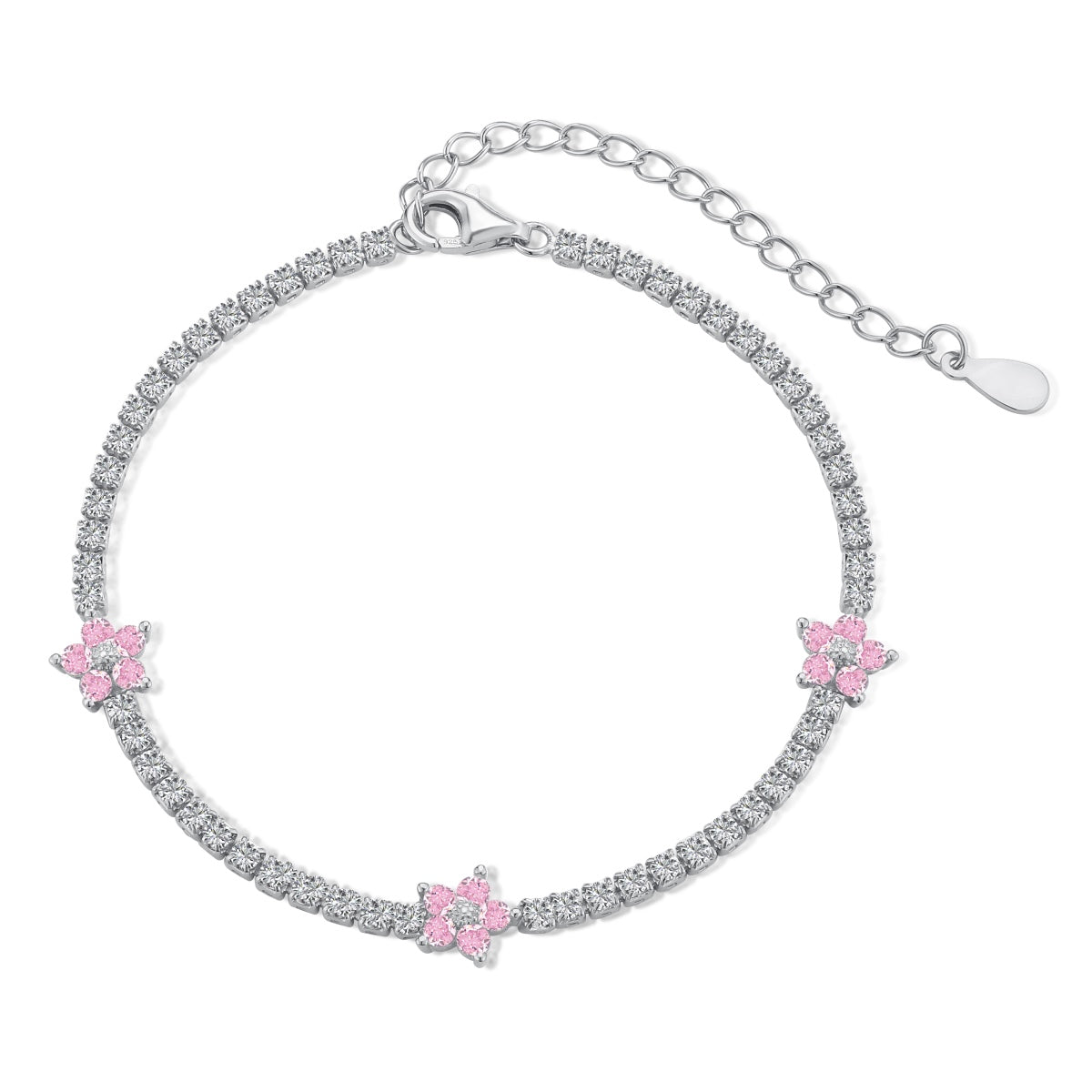 [Marin Jewelry]Sparkling Flower Shape Tennis Bracelet