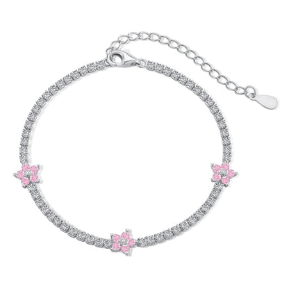 [Marin Jewelry]Sparkling Flower Shape Tennis Bracelet