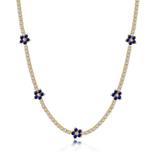 [Marin Jewelry]Luxurious Colorful Flower Tennis Necklace