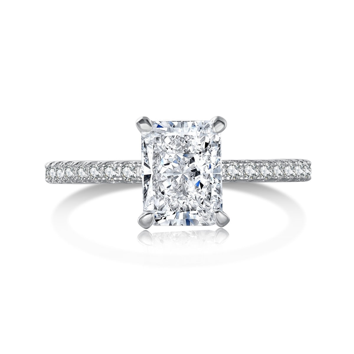 [Marin Jewelry]2.0 Carat Dazzling Sparkling Radiant Cut Party Ring
