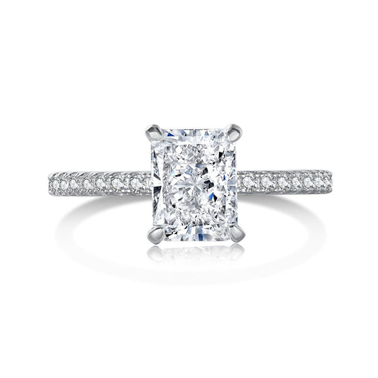 [Marin Jewelry]2.0 Carat Dazzling Sparkling Radiant Cut Party Ring