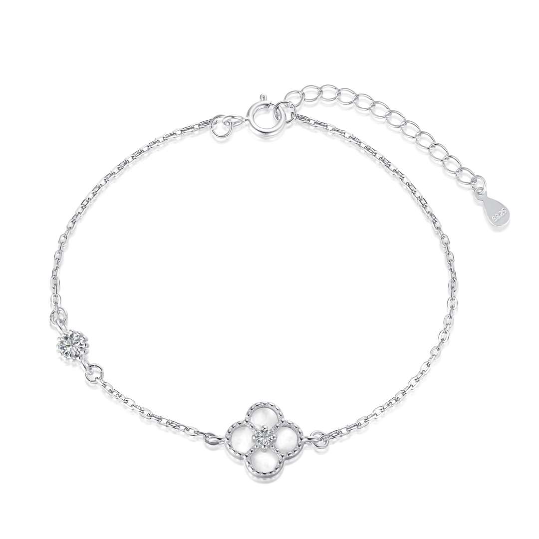 [Marin Jewelry]Delicate Four Leaf Clover Bracelet